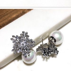 Elegant Swarovski crystal pearl earrings.